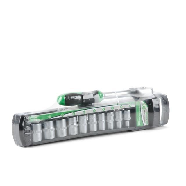 Набор головок 5-14 мм, 1/4", рукоятка с храповым механизмом, 10 ед. INTERTOOL ET-6008