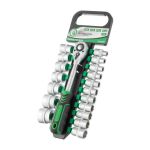 Набор головок 1/2", 8-32 мм, рукоятка с храповым механизмом, 19 ед. INTERTOOL ET-6019