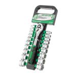 Набор торцевых головок 6-24 мм, 3/8", рукоятка с храповым механизмом, 20 ед. INTERTOOL ET-6020