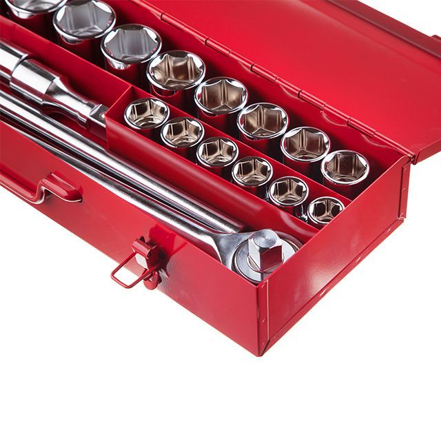 Набор инструмента 3/4", 20 ед (гол. 19-50 мм) металлический кейс INTERTOOL ET-6024