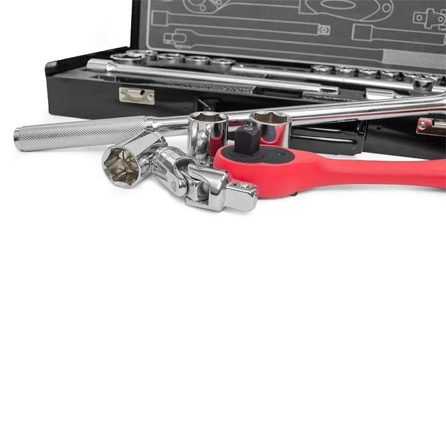 Профессиональный набор инструмента 1/2", 25 ед. (гол. 10-32 мм) INTERTOOL ET-6025