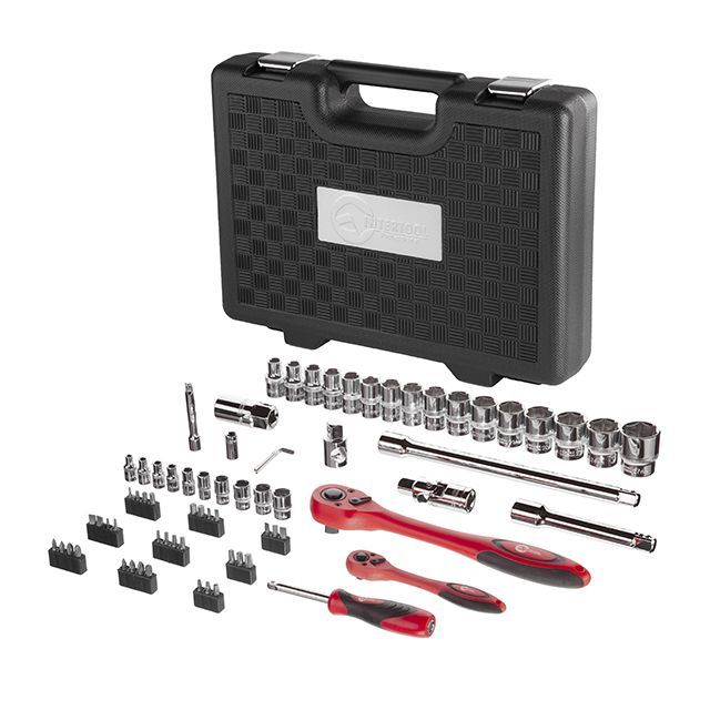 Профессиональный набор инструмента, 1/2" & 1/4", 72 ед. CrV INTERTOOL ET-6072