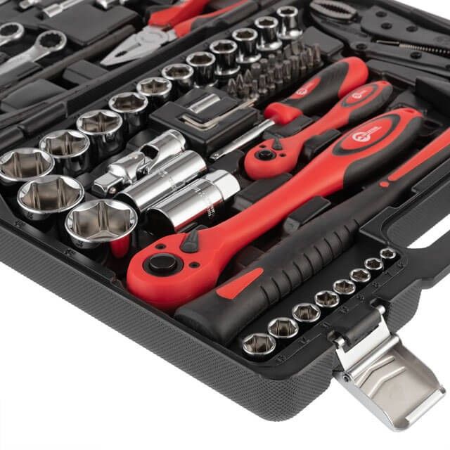 Набор инструментов профессиональный 1/2" & 1/4" 72 ед., Cr-V INTERTOOL ET-6073