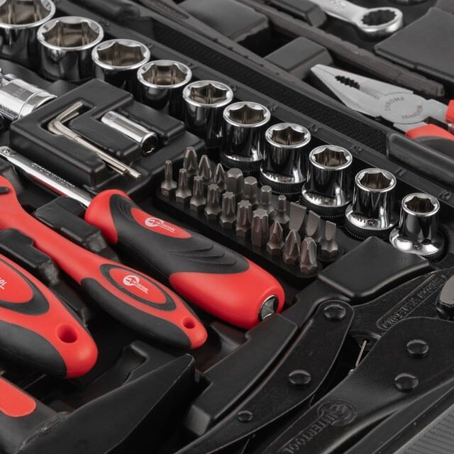 Набор инструментов профессиональный 1/2" & 1/4" 72 ед., Cr-V INTERTOOL ET-6073