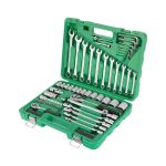 Набор инструментов 1/2" & 1/4" 77ед (гол.4-32мм, кл.комб,7-19мм,кл.шарн.8-15мм) INTERTOOL ET-6077SP