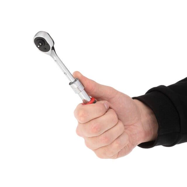 Рукоятка с храповым механизмом телескопическая STORM, 1/4", 72 зуба, Cr-V INTERTOOL ET-8004