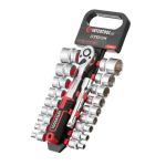 Набір головок 1/2" 8-32 мм, підовжувач, рукоятка з храповим механізмом 72 зубця, 20 од., Cr-V STORM INTERTOOL ET-8016