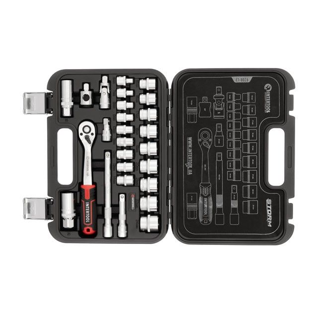 Набор инструментов 3/8", 26 ед., Cr-V STORM INTERTOOL ET-8026