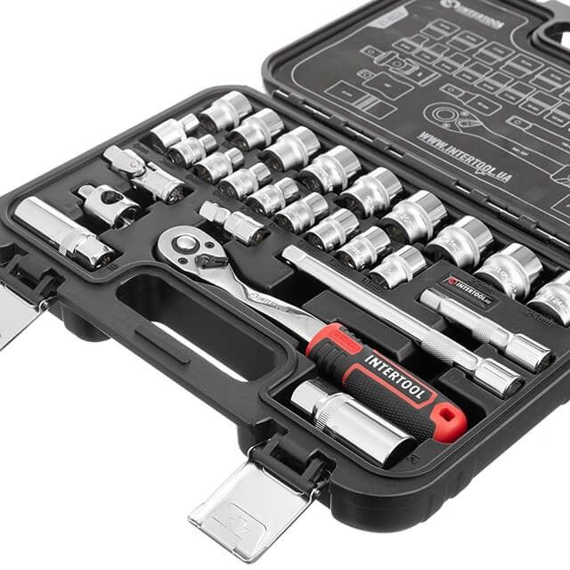 Набор инструментов 3/8", 26 ед., Cr-V STORM INTERTOOL ET-8026