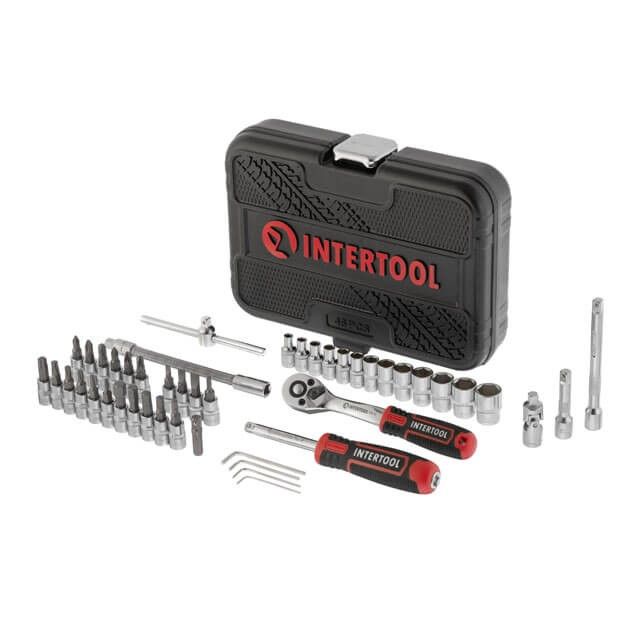 Набор инструментов 46 ед., STORM, 1/4", Сr-V INTERTOOL ET-8046