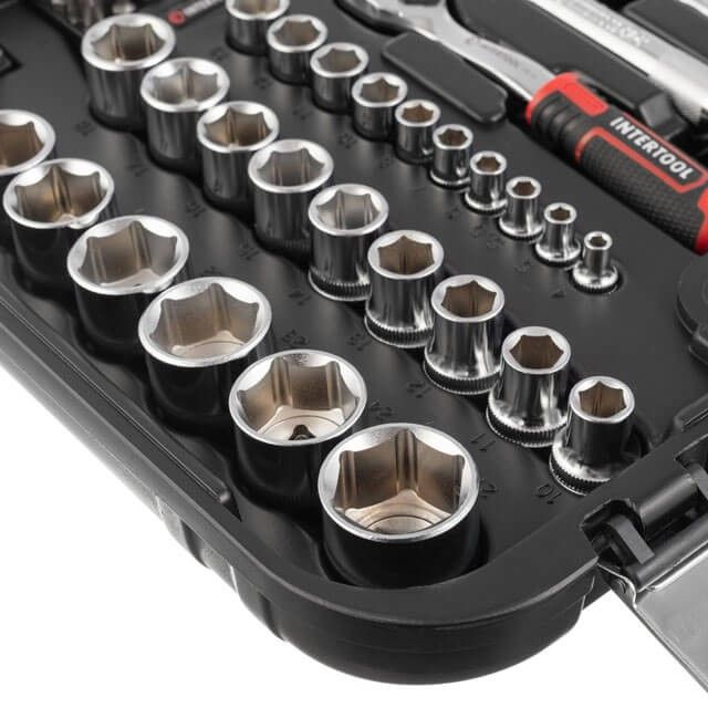 Набір інструментів 73 од. STORM, 1/2", 1/4", Cr-V INTERTOOL ET-8073
