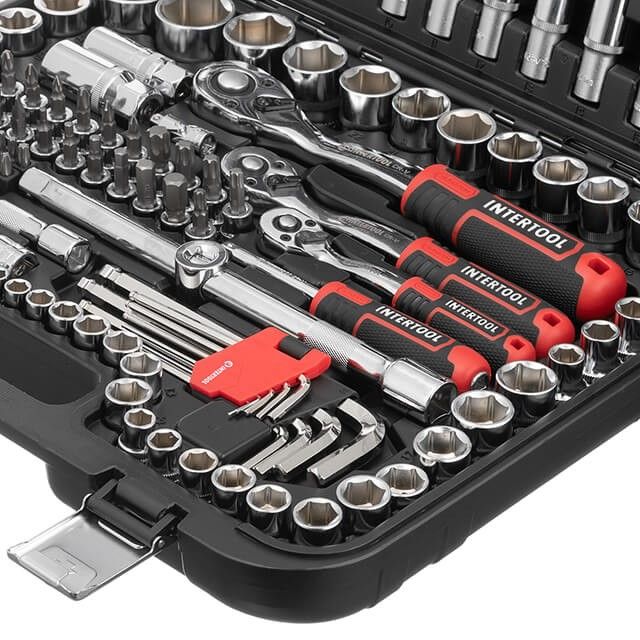 Набор инструментов 1/2" & 3/8" & 1/4", 156 ед., Cr-V STORM INTERTOOL ET-8156