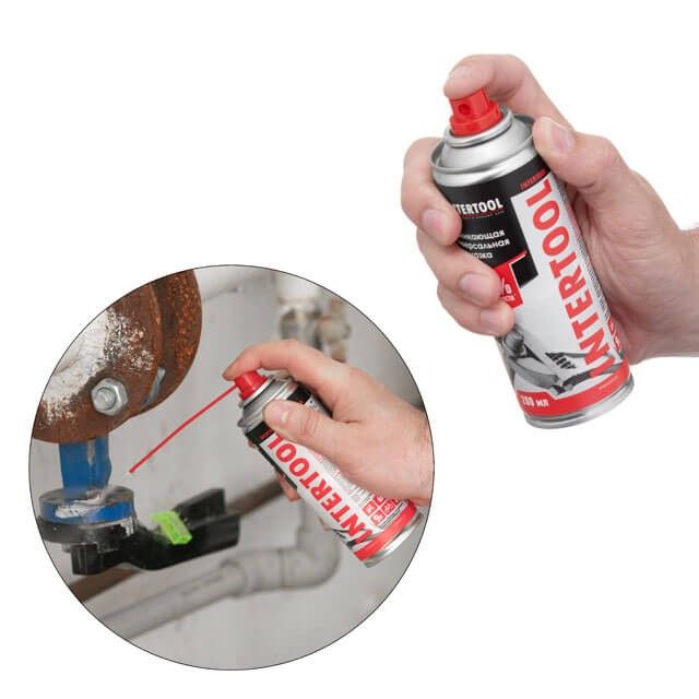 Смазка проникающая, универсальная, аэрозоль 200 мл INTERTOOL FS-4020