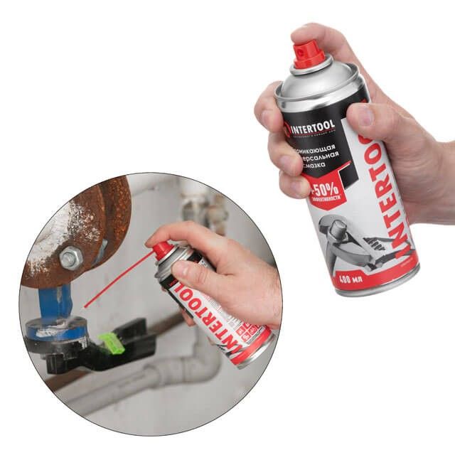 Смазка проникающая, универсальная, аэрозоль 400 мл INTERTOOL FS-4040