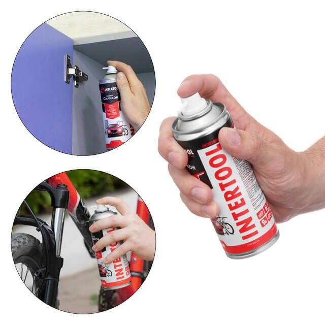 Cмазка "Силикон", аэрозоль 200 мл INTERTOOL FS-6020