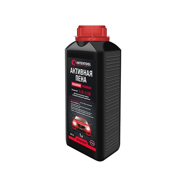 Пена активная PREMIUM 1 л, розовая, концентрат 1:5 - 1:10, для бесконтактной мойки аппаратом высокого давления, STORM INTERTOOL FS-9091