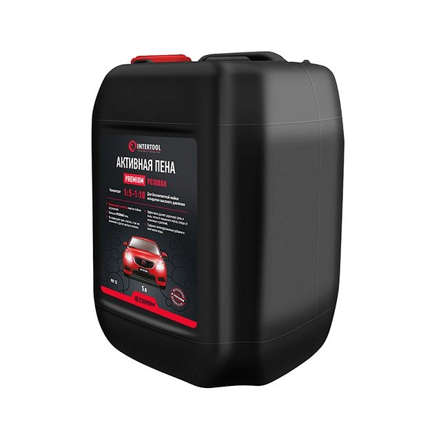 Пена активная PREMIUM 5 л, розовая, концентрат 1:5 - 1:10, для бесконтактной мойки аппаратом высокого давления, STORM INTERTOOL FS-9095