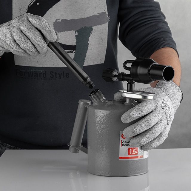 Лампа паяльная бензиновая 1,5 л INTERTOOL GB-0032