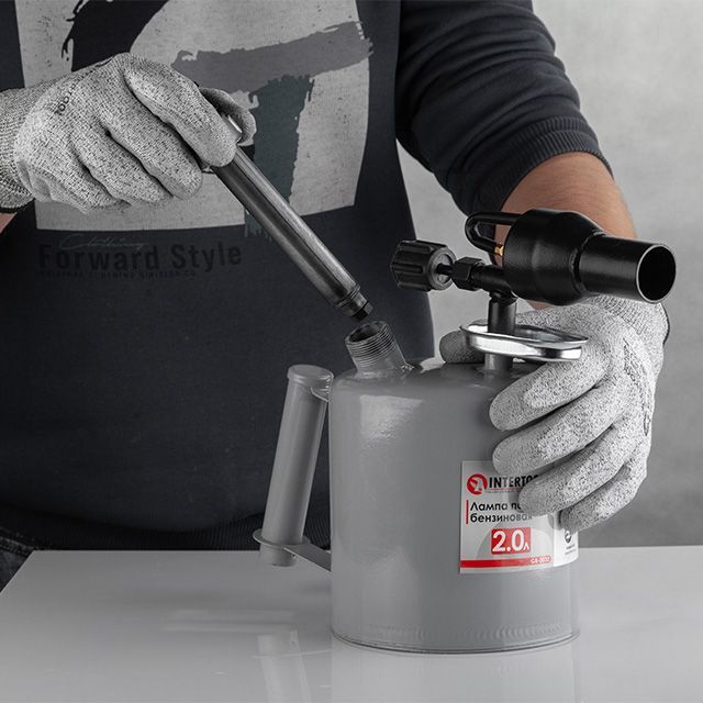 Лампа паяльная бензиновая 2,0 л INTERTOOL GB-0033
