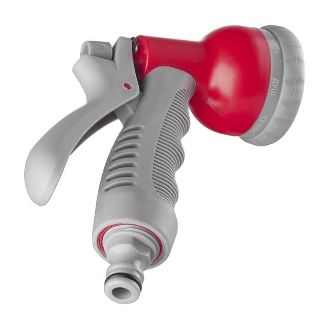 Пистолет-распылитель для полива, 8 функций, адаптер с резьбой 1/2", 3/4", 2 коннектора для шланга 1/2" INTERTOOL GE-0002