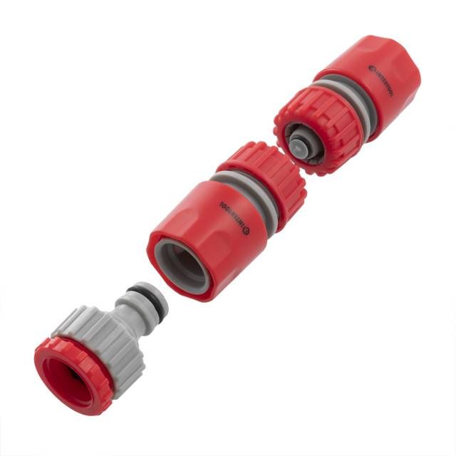 Пистолет-распылитель для полива, 8 функций, адаптер с резьбой 1/2", 3/4", 2 коннектора для шланга 1/2" INTERTOOL GE-0002