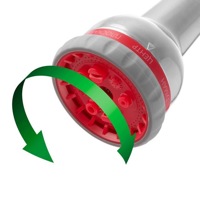 Пистолет-распылитель для полива хромированный, 8 функций, адаптер 1/2", 3/4", 2 коннектора для шланга 1/2" INTERTOOL GE-0005