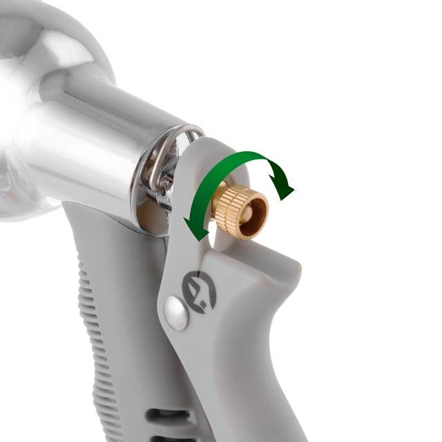 Пистолет-распылитель для полива хромированный, 8 функций, адаптер 1/2", 3/4", 2 коннектора для шланга 1/2" INTERTOOL GE-0005