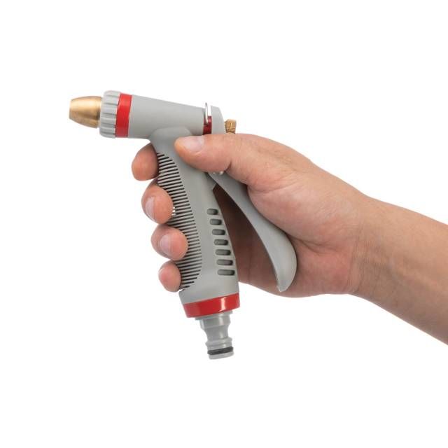 Пистолет-распылитель для полива с плавной регулировкой потока воды, ABS, PP, TPR, ZINC ALLOY, BRASS INTERTOOL GE-0012