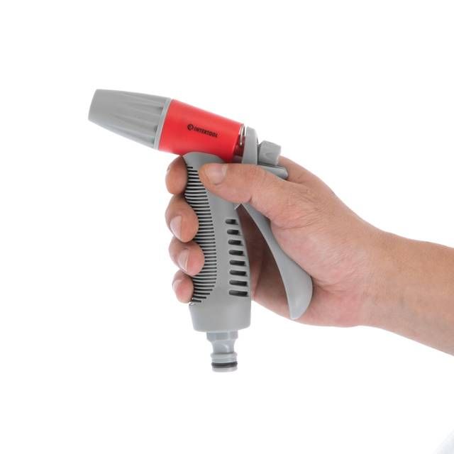 Пистолет-распылитель для полива с плавной регулировкой потока воды, ABS, PP, TPR, BRASS INTERTOOL GE-0015