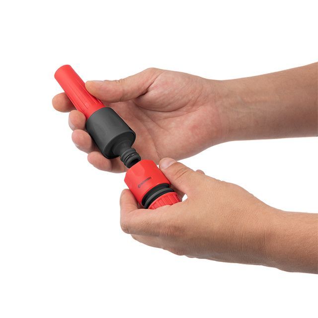 Насадка для полива с плавной регулировкой потока воды, адаптер с резьбой 1/2", 3/4" и 2 коннектора на шланг 1/2" INTERTOOL GE-0024