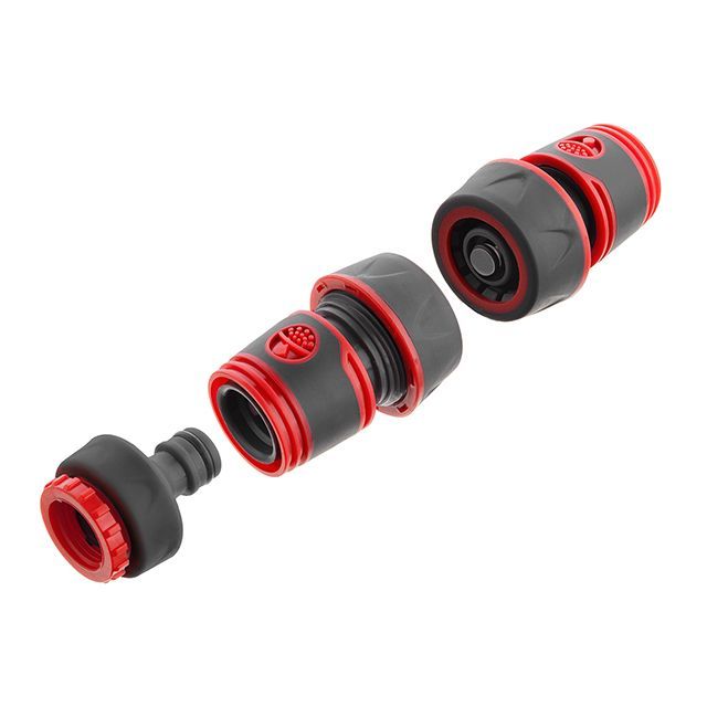 Насадка для полива с плавной регулировкой потока воды, адаптер 1/2", 3/4", 2 коннектора для шланга 3/4" INTERTOOL GE-0028