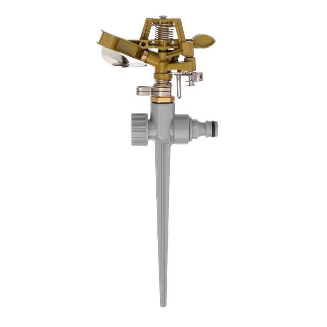 Дождеватель пульсирующий на костыле, круг/сектор полива до 12 м, Brass, Zinc all INTERTOOL GE-0052
