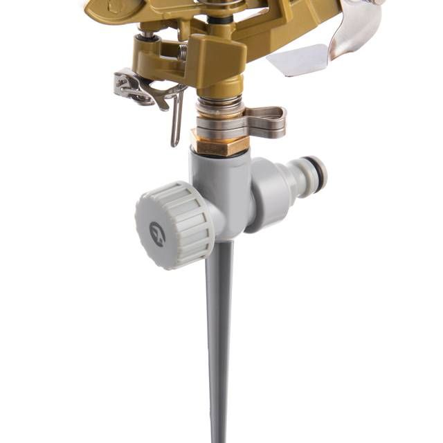 Дождеватель пульсирующий на костыле, круг/сектор полива до 12 м, Brass, Zinc all INTERTOOL GE-0052
