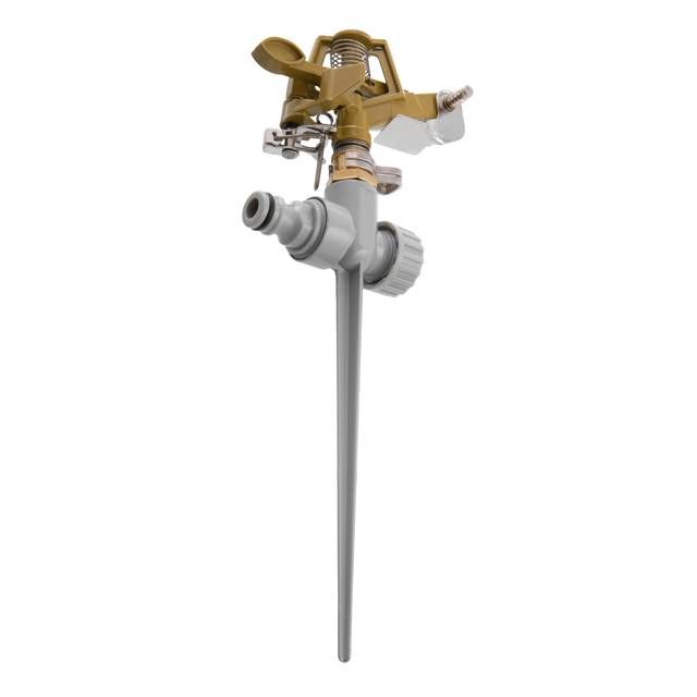 Дождеватель пульсирующий на костыле, круг/сектор полива до 12 м, Brass, Zinc all INTERTOOL GE-0052