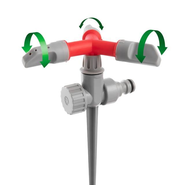 Дождеватель круговой с вращающейся головкой на костыле, PP, ABS, Zinc alloy INTERTOOL GE-0055