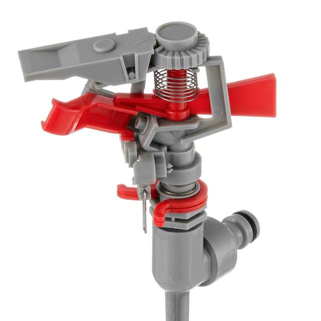 Дождеватель пульсирующий на костыле, зона/сектор полива до 12 м, Zinc alloy INTERTOOL GE-0056