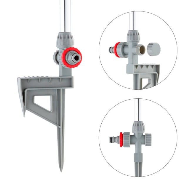 Дождеватель круговой с тремя распылителями с вращающейся головкой на штанге INTERTOOL GE-0066