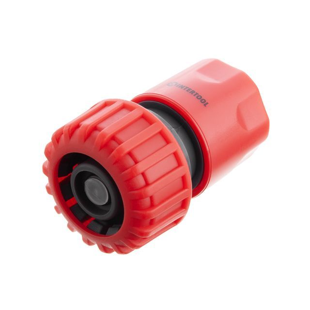 Коннектор 1/2" с аквастопом для шланга 3/4" INTERTOOL GE-1020