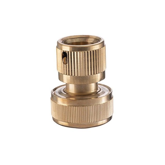 Коннектор латунный с аквастопом 1/2" на шланг 3/4" STORM INTERTOOL GE-1217