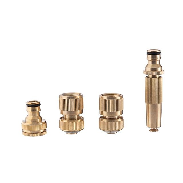 Комплект насадка латунная для полива 1/2", коннектор с аквастопом 1/2", коннектор 1/2", адаптер 1/2"и 3/4", STORM INTERTOOL GE-1426