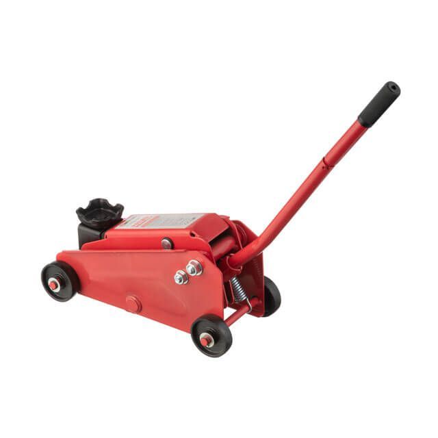 Домкрат гидравлический подкатной 2т высота подъема 135-385мм в кейсе INTERTOOL GT0109