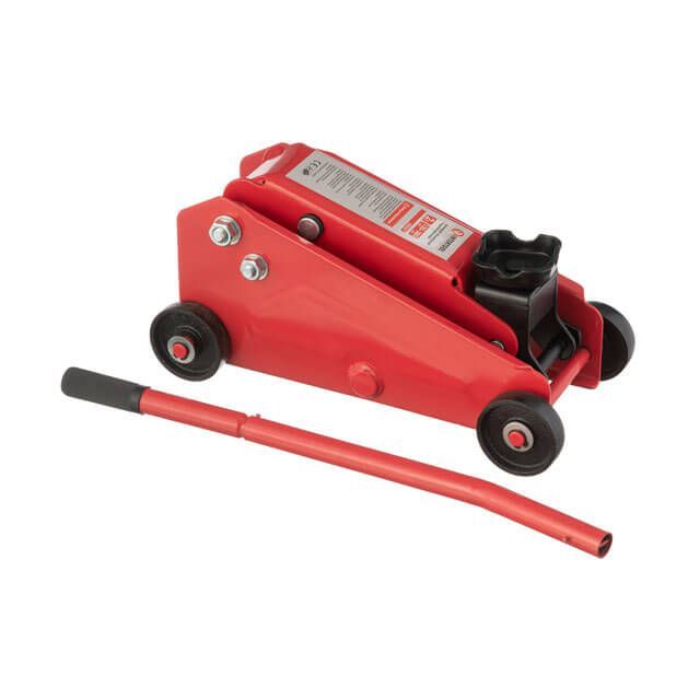 Домкрат гидравлический подкатной 2т высота подъема 135-385мм в кейсе INTERTOOL GT0109