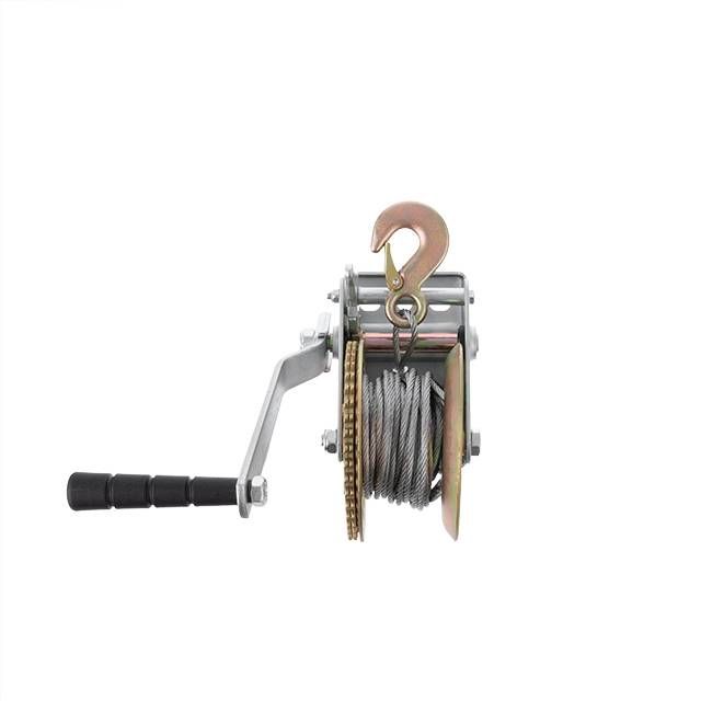 Лебедка рычажная барабанная стальной трос тяговое усилие 450 кг INTERTOOL GT1454