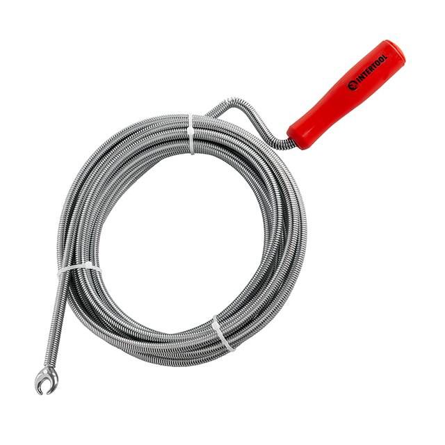 Трос для чистки труб 9мм*5м, пробивной наконечник INTERTOOL HP-1006