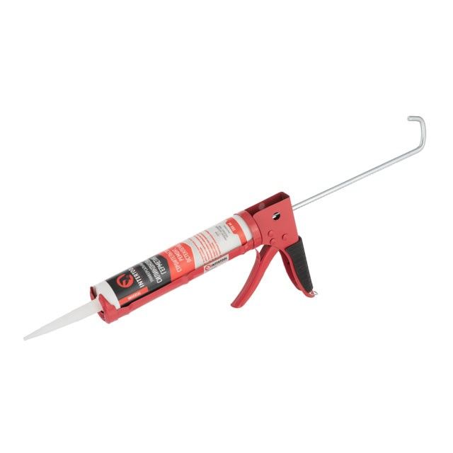 Пистолет для выдавливания силикона 225 мм, с обрезиненной рукояткой INTERTOOL HT-0023