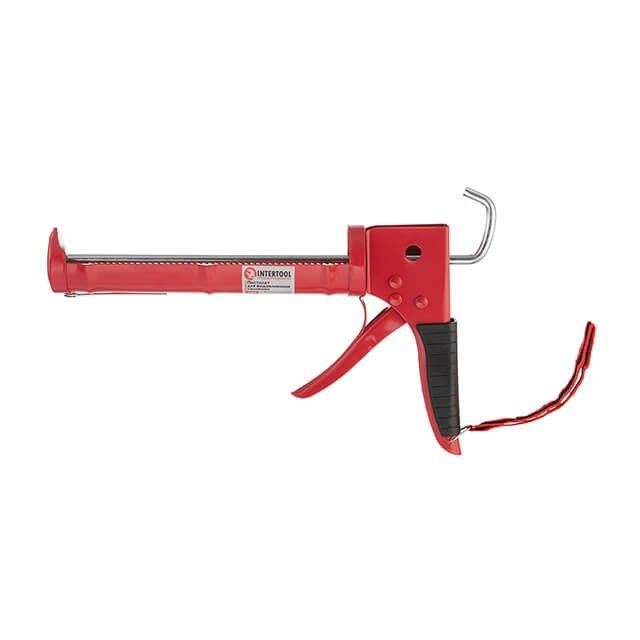 Пистолет для выдавливания силикона 225 мм, с обрезиненной рукояткой INTERTOOL HT-0023