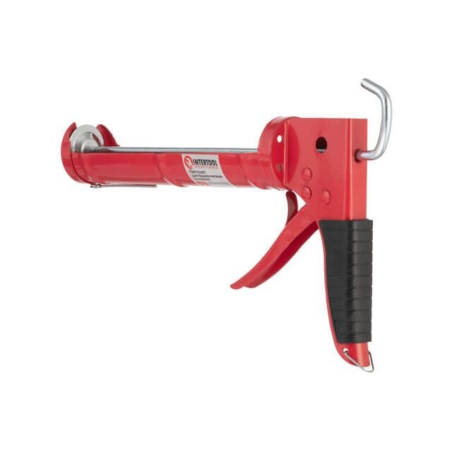 Пистолет для выдавливания силикона 225 мм, с обрезиненной рукояткой INTERTOOL HT-0023