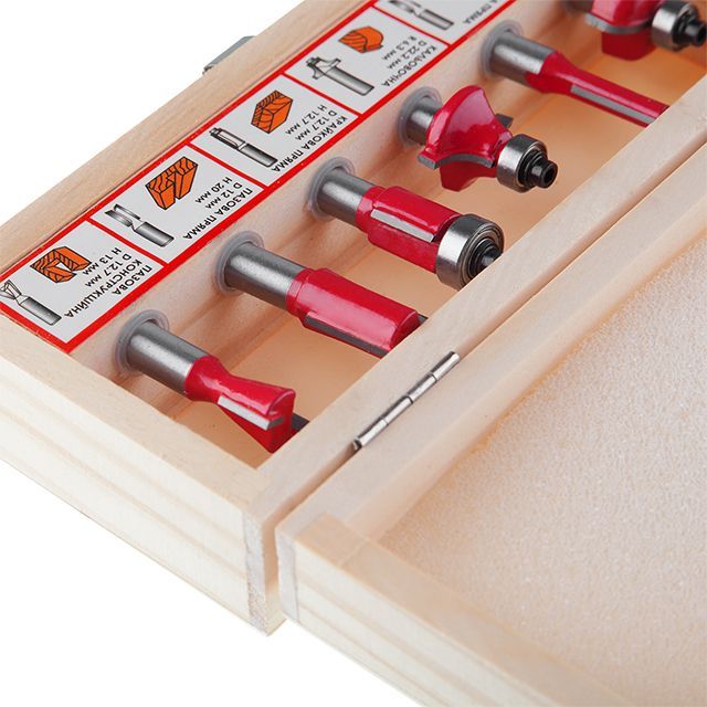 Набор фрез по дереву, 6 ед. INTERTOOL HT-0072