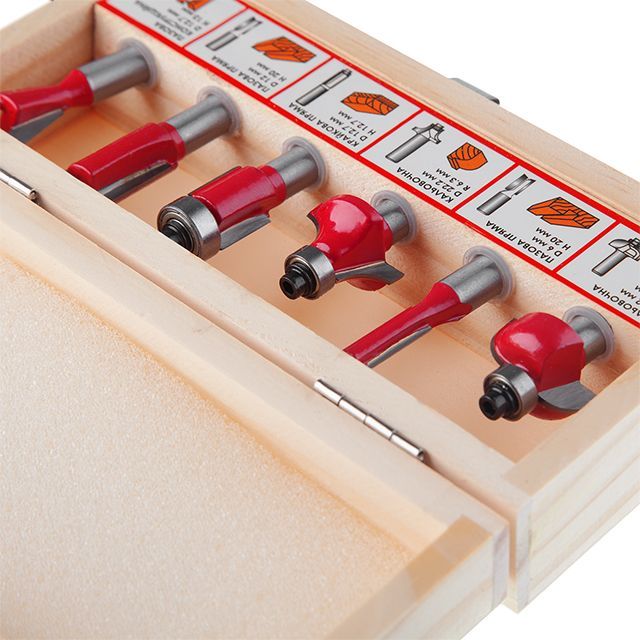 Набор фрез по дереву, 6 ед. INTERTOOL HT-0072