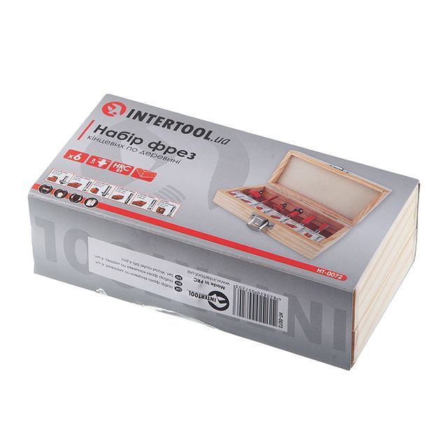 Набор фрез по дереву, 6 ед. INTERTOOL HT-0072
